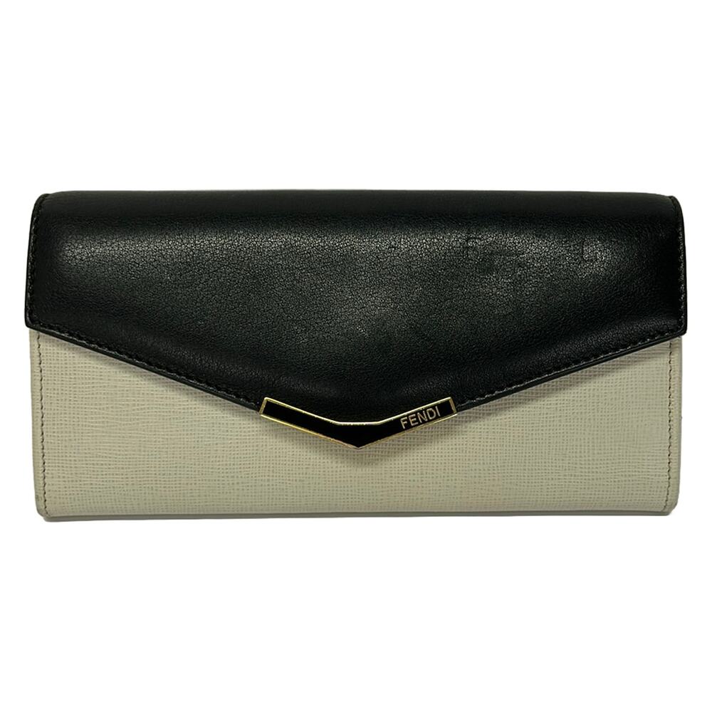 Fendi 2 Jours Long Wallet 8M0306 Light gray Black